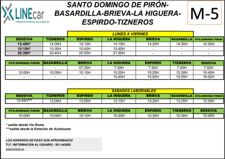Imagen HORARIO DEL  SERVICIO DE AUTOBÚS