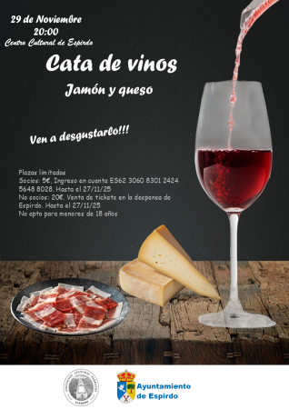 Imagen CATA DE VINO, QUESO Y JAMÓN