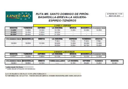 Imagen ATENCIÓN A LOS HORARIOS