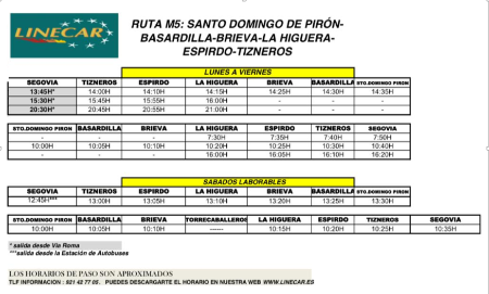 Imagen HORARIO DE AUTOBUSES