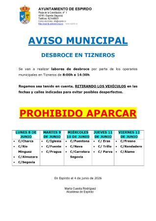 Imagen AVISO: Desbroce en la Higuera