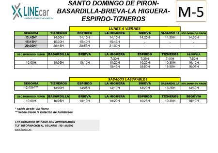 Imagen HORARIO DE AUTOBUSES