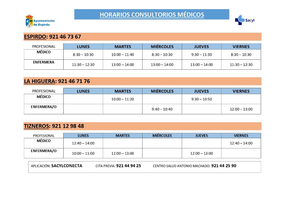 Imagen HORARIO MÉDICO