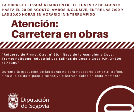 Imagen La Diputación da inicio el lunes 17 a las obras de refuerzo del firme en la carretera que conecta el polígono industrial Las Salinas...