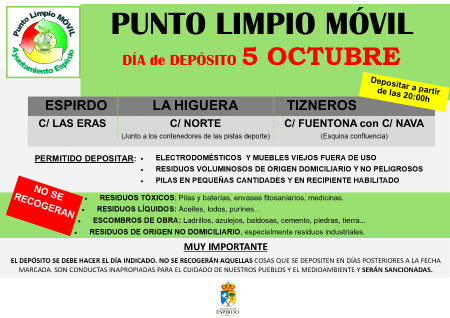Imagen AVISO: Punto Limpio Octubre