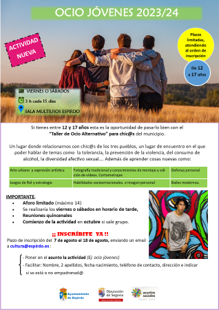 Imagen NUEVA ACTIVIDAD: OCIO PARA JÓVENES