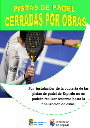 Imagen PISTAS PÁDEL CERRADAS POR OBRAS